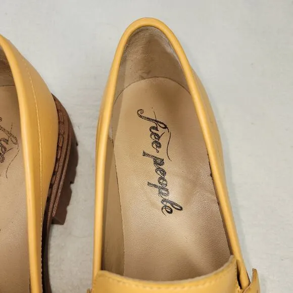 Free People Shoes Womens Size 9 Beige Leather Saffron Loafers Designer Shoe Walk