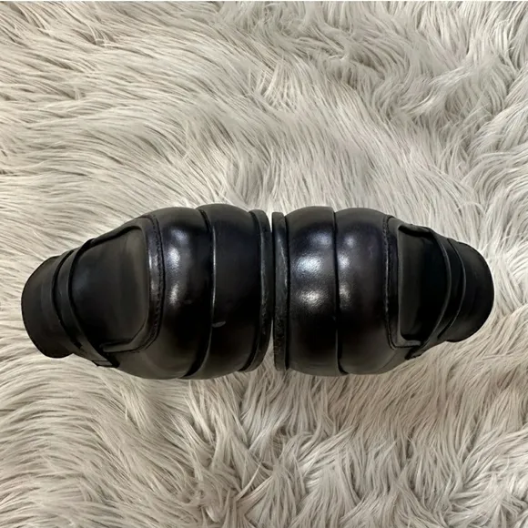 FREE PEOPLE Winston Platform slip on Loafers Black leather 38.5