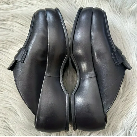 FREE PEOPLE Winston Platform slip on Loafers Black leather 38.5