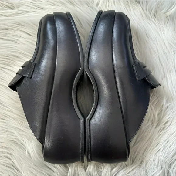 FREE PEOPLE Winston Platform slip on Loafers Black leather 38.5