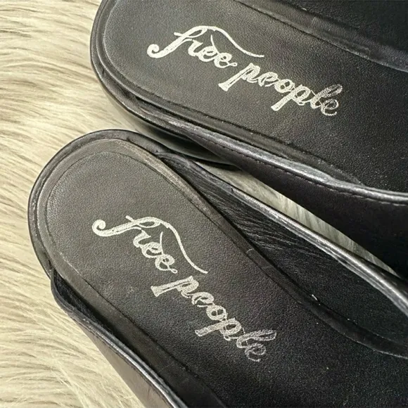 FREE PEOPLE Winston Platform slip on Loafers Black leather 38.5