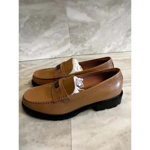 Free People Women’s Liv Penny Loafers Slip On Camel Size 8 Leather Upper NIB
