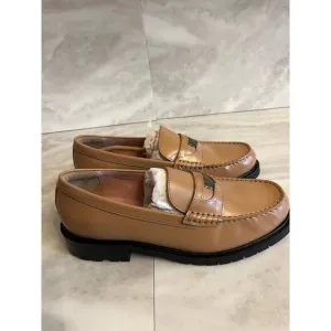Free People Women’s Liv Penny Loafers Slip On Camel Size 8 Leather Upper NIB