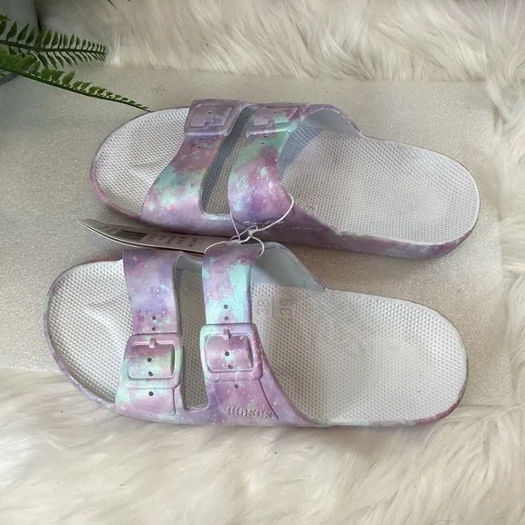 FREEDOM MOSES UNICORN SLIKE SANDALS SCENTED VEGAN SZ US 8/9 NWT