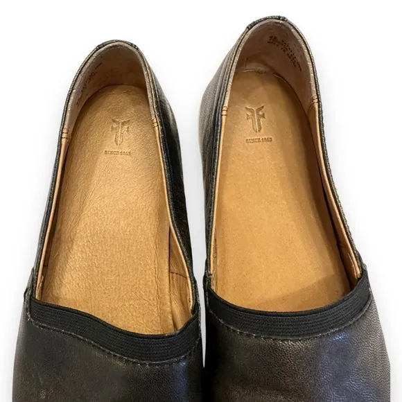 Frye Black/Brown Melanie Slip On Leather Sneakers Comfort Slip On Minimalist 8