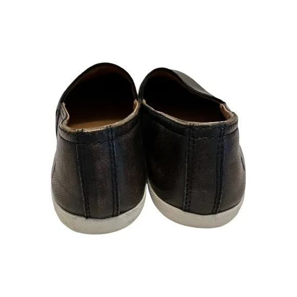 Frye Black/Brown Melanie Slip On Leather Sneakers Comfort Slip On Minimalist 8