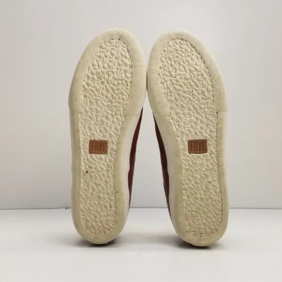 Frye Chambers Slip On Leather Sneakers Burnt Red