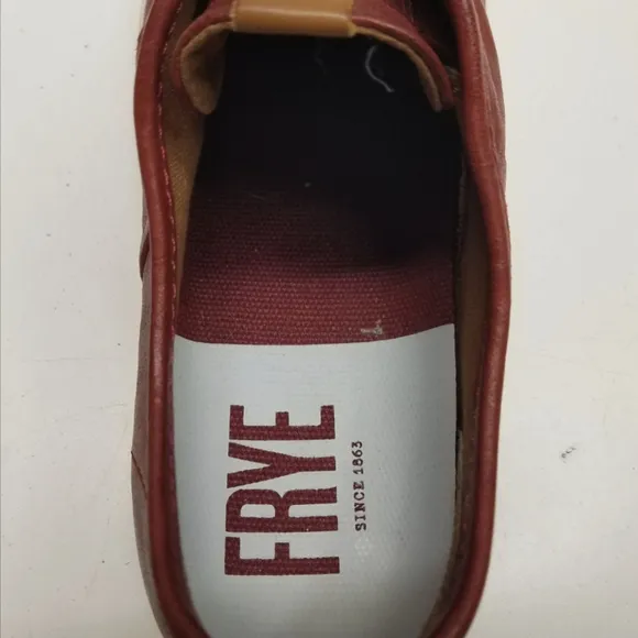 Frye Chambers Slip On Leather Sneakers Burnt Red