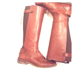 Frye Cognac/Redwood Knee High Boots Size 8.5
