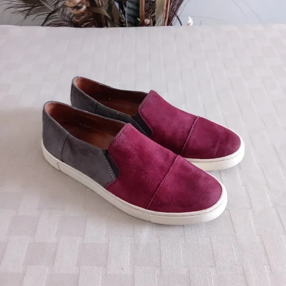 Frye Color Block Suede Gemma Cap Slip On Sneakers
