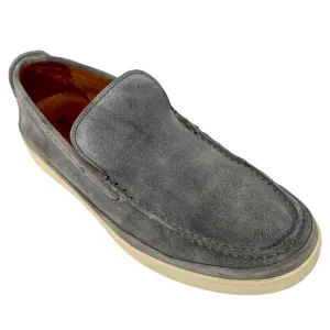 Frye Deck Venetian 80813 Gray Suede Leather Slip On Loafers Shoes Size 9.5