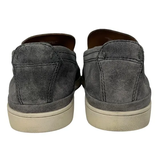 Frye Deck Venetian 80813 Gray Suede Leather Slip On Loafers Shoes Size 9.5
