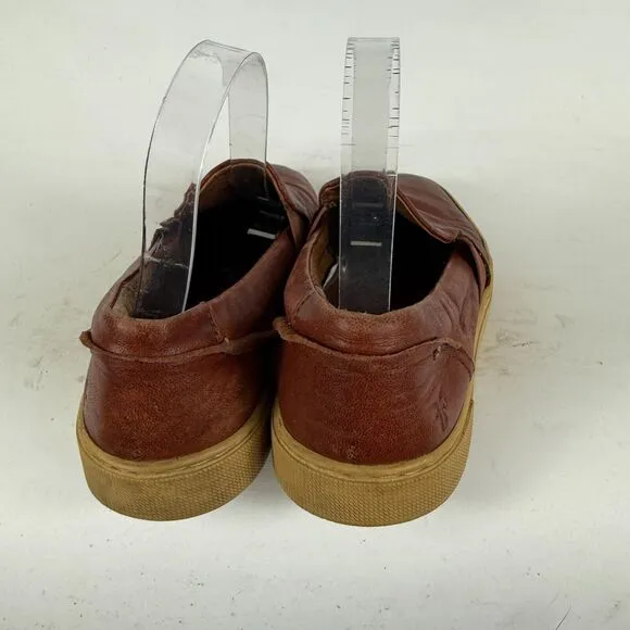 Frye Ivy Sneakers Women's 8.5 Brown Leather Slip-On Comfort Low Top Round Toe
