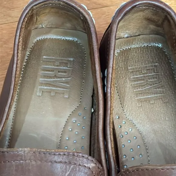 FRYE Lewis Venetian Slip On Loafer Men’s Brown Tan Leather Size 9.5