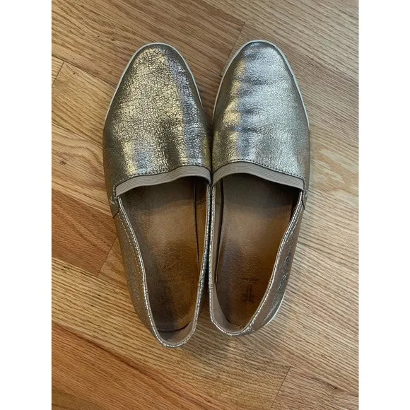 Frye Melanie Gold Metallic Slip On Sneakers Size‎ 8.5