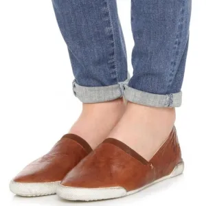 Frye Melanie Slip On Leather Sneakers Cognac Size 9.5