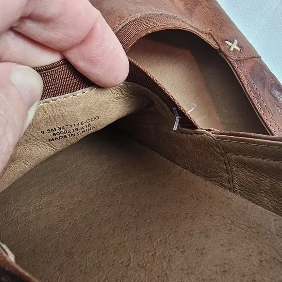 Frye Melanie Slip On Leather Sneakers Cognac Size 9.5