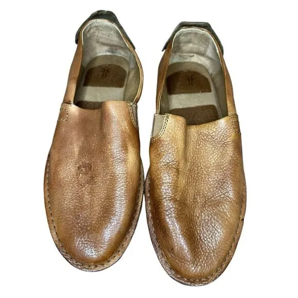 FRYE MONTAUK A LINE 80521 MENS BROWN LEATHER LOW TOP CASUAL LOAFERS SHOES sz 7