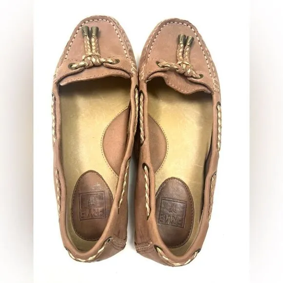 Frye Reagan Braided Lace Leather Loafers/Moccasins