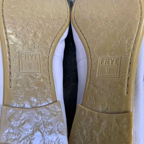 Frye Regina Ballet Leather Flats Slip On Women US 8.5 M Ash Tan Pointed Toe