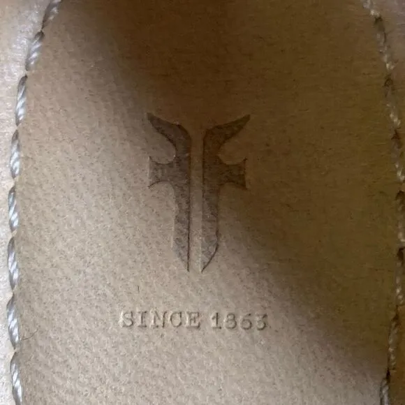 Frye Regina Ballet Leather Flats Slip On Women US 8.5 M Ash Tan Pointed Toe