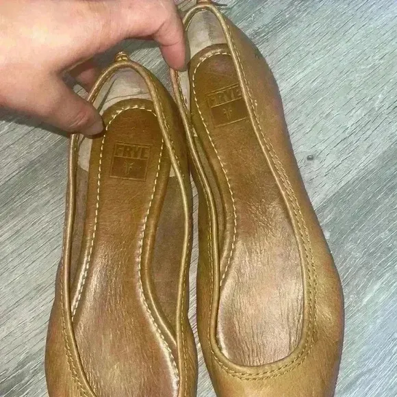 FRYE REGINA Brown Leather Pointed Toe Ballet Flats Women’s size 9M