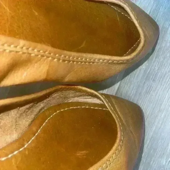 FRYE REGINA Brown Leather Pointed Toe Ballet Flats Women’s size 9M