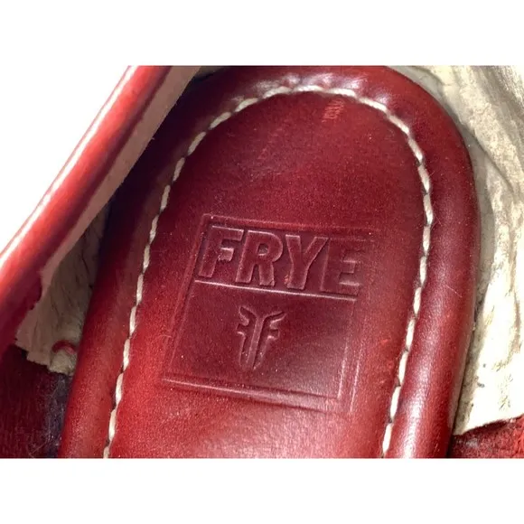 Frye Regina Deep Red Pointed Toe Flats Size 7 Rubber Sole Comfort Padded Insole