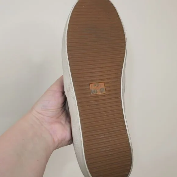 Frye Sz 10 Men's Slip On Brown Shoes White Sole Comfort Casual Flats EUC
