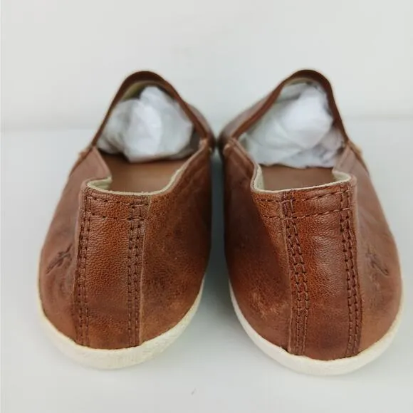 Frye SZ 6.5 Women's Melanie Slip On Flats Sneakers Cognac