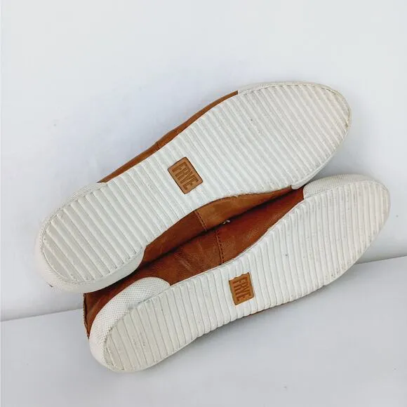 Frye SZ 6.5 Women's Melanie Slip On Flats Sneakers Cognac