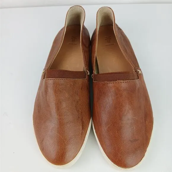 Frye SZ 6.5 Women's Melanie Slip On Flats Sneakers Cognac