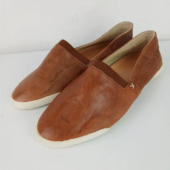 Frye SZ 6.5 Women's Melanie Slip On Flats Sneakers Cognac