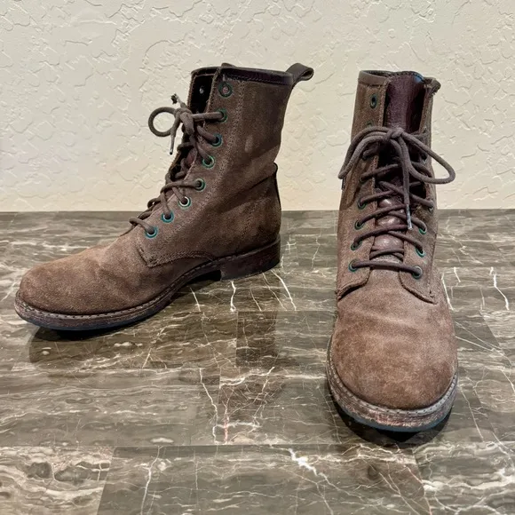 Frye Veronica Leather Combat Boots