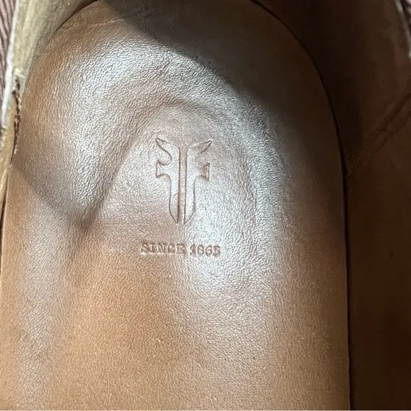 Frye Western / Aztec Slip On Loafers Brown Leather Size 12