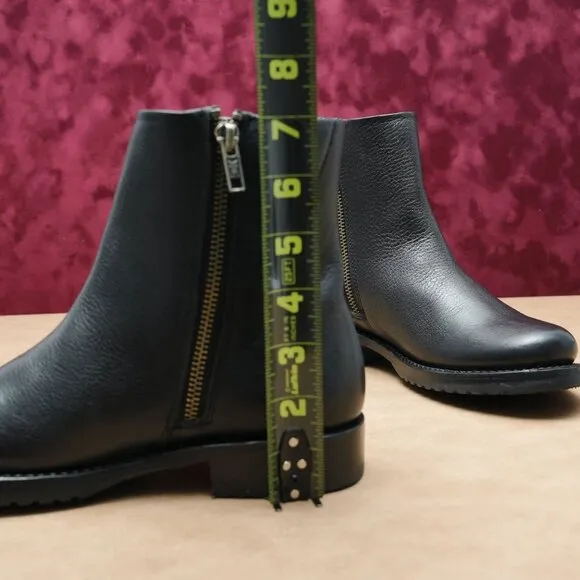Frye Women Veronica Inside Zip Moto Black Leather Ankle Boots sz 6