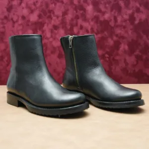 Frye Women Veronica Inside Zip Moto Black Leather Ankle Boots sz 6
