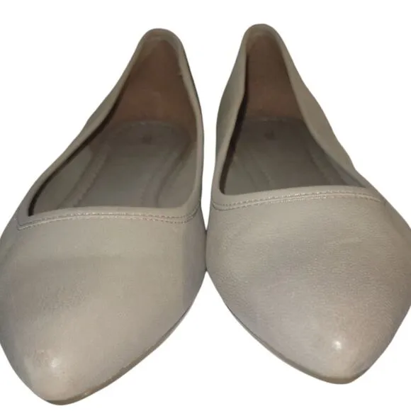 Frye Women's Regina Leather Pointed Toes Taupe Ballet Flats Size 9