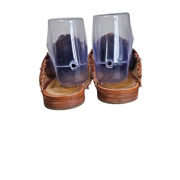 Frye Womens Terri Woven Gore Mule Sz 8M Leather Slip On Cognac Brown Casual