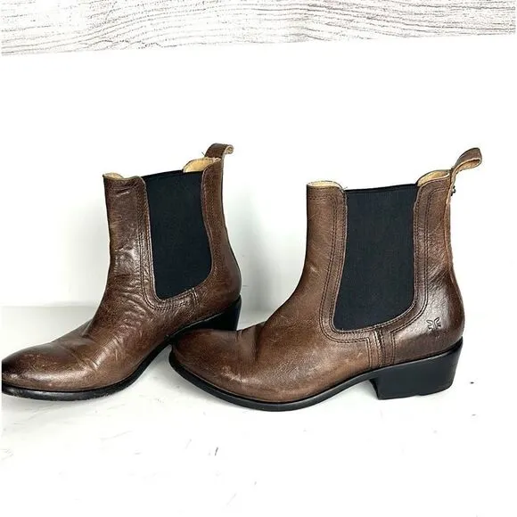 Frye Brown Leather Chelsea Ankle Boots size 7