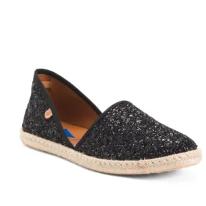 FUN VERBENAS Made In Spain Glitter Flat Espadrilles