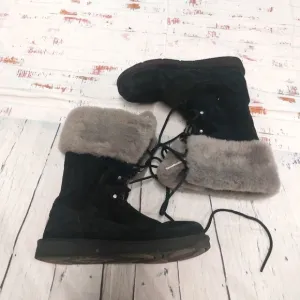 Fur trimmed UGG boots