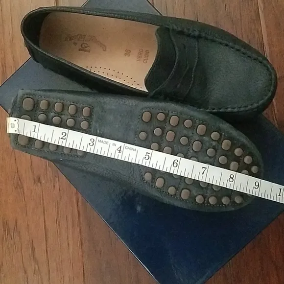 Gallucci Navy Leather Loafers Size 36