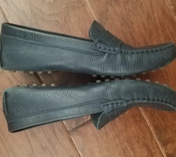 Gallucci Navy Leather Loafers Size 36