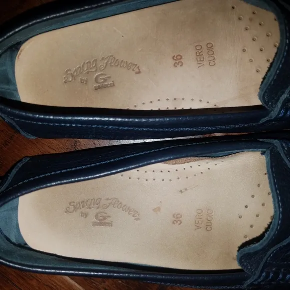 Gallucci Navy Leather Loafers Size 36