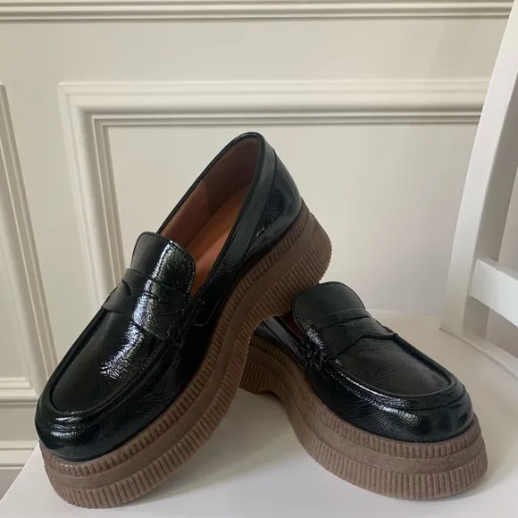 GANNI Creepers Wallaby Loafers NEW in Box sz 40 patent leather platform loafers