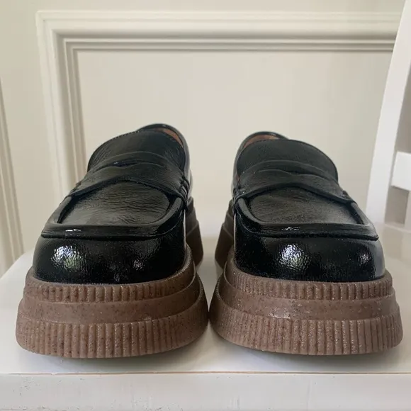 GANNI Creepers Wallaby Loafers NEW in Box sz 40 patent leather platform loafers