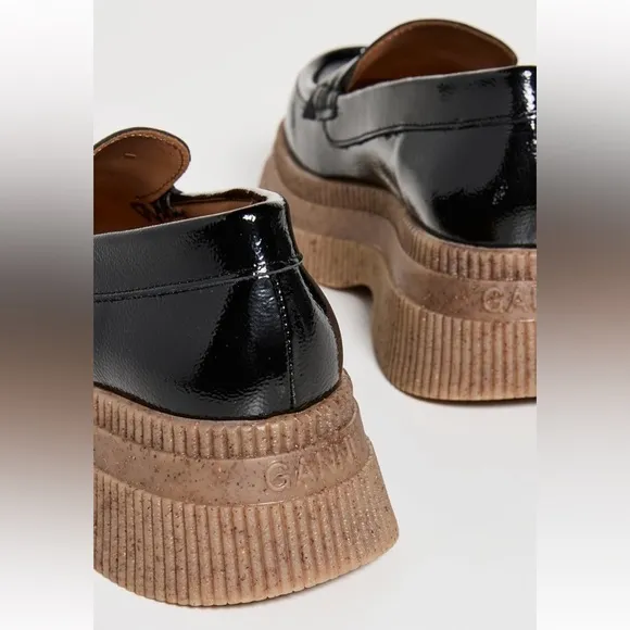 GANNI Creepers Wallaby Loafers NEW in Box sz 40 patent leather platform loafers