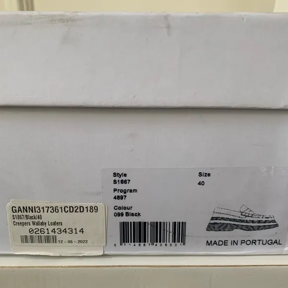 GANNI Creepers Wallaby Loafers NEW in Box sz 40 patent leather platform loafers