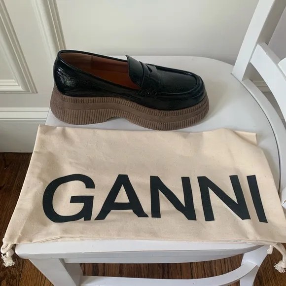 GANNI Creepers Wallaby Loafers NEW in Box sz 40 patent leather platform loafers